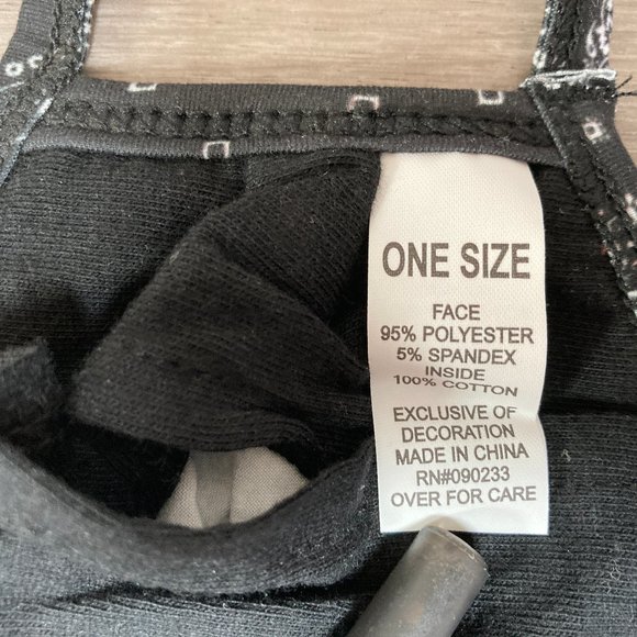 Pacsun Black Paisley One Size Face Mask - Picture 7 of 9